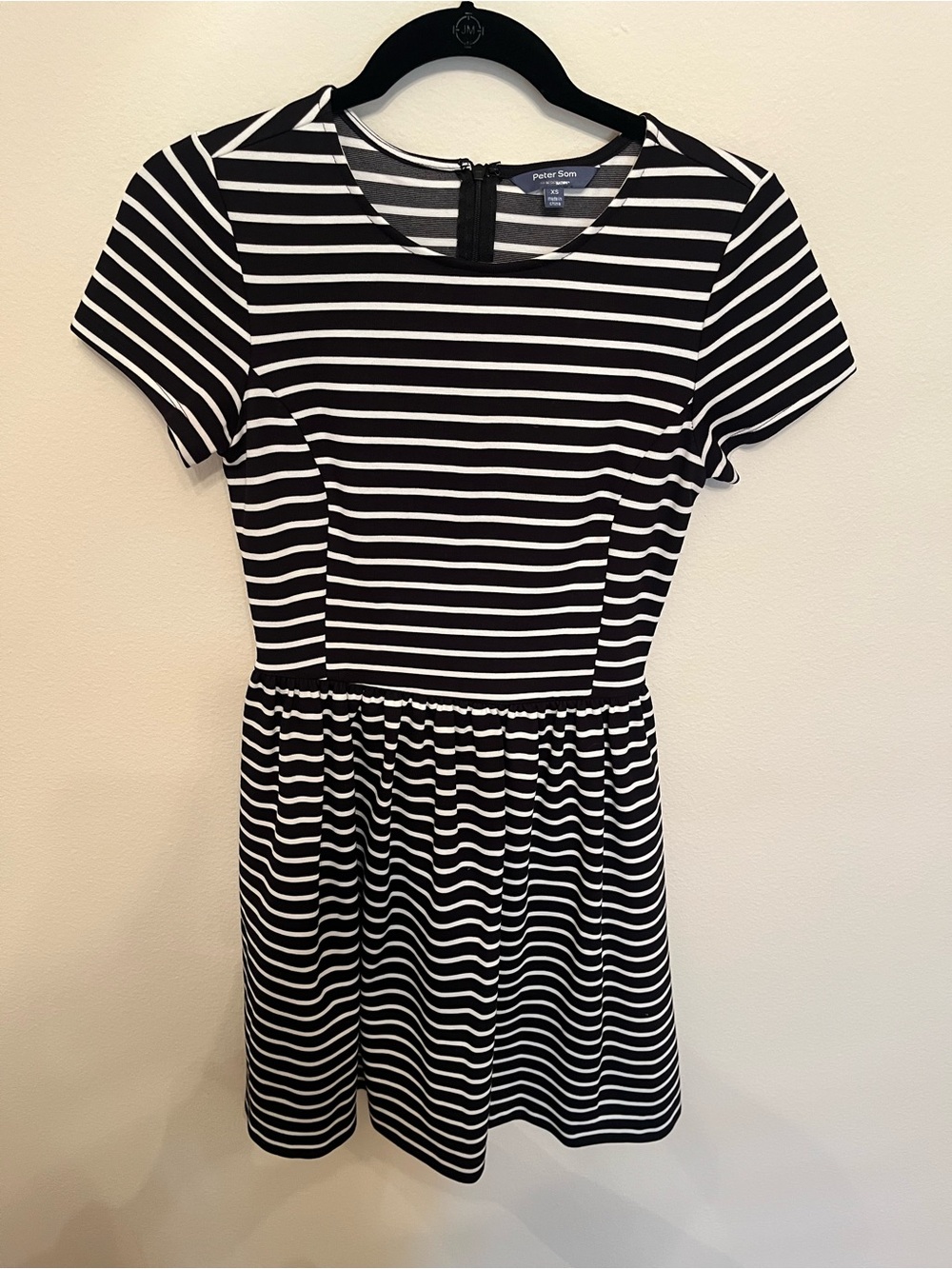 Peter Som Black & White Striped Short Dress